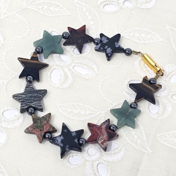 Vintage Jewelry - Vtg Gemstone Star Bracelet